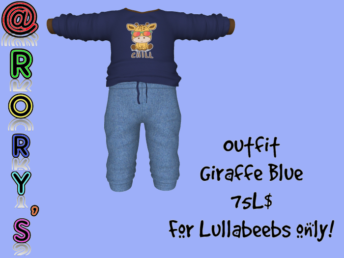Second Life Marketplace Rory's Giraffe Blue Outfit for Lullabeebs